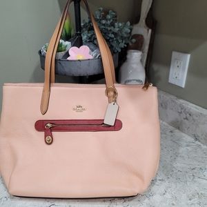 Coach peach tote